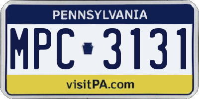 PA license plate MPC3131