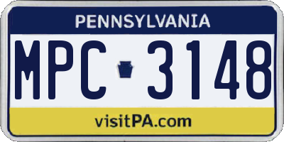 PA license plate MPC3148