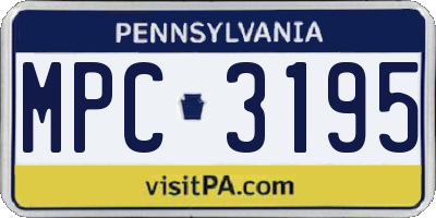 PA license plate MPC3195