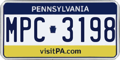 PA license plate MPC3198