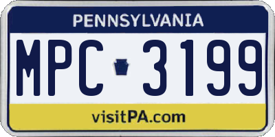 PA license plate MPC3199