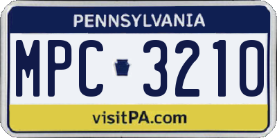 PA license plate MPC3210