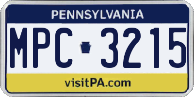 PA license plate MPC3215