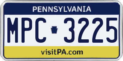PA license plate MPC3225