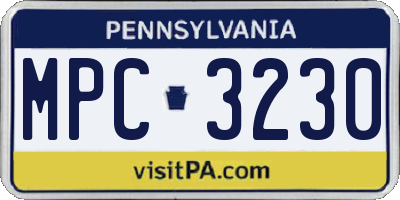 PA license plate MPC3230