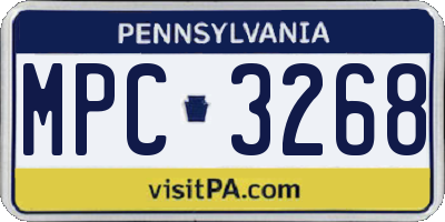 PA license plate MPC3268