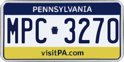 PA license plate MPC3270
