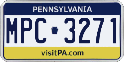 PA license plate MPC3271