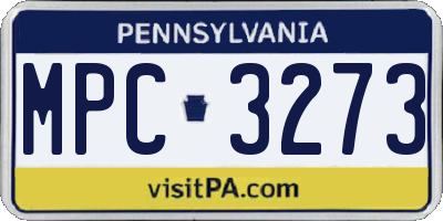 PA license plate MPC3273