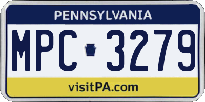 PA license plate MPC3279