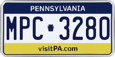 PA license plate MPC3280