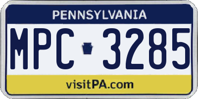 PA license plate MPC3285