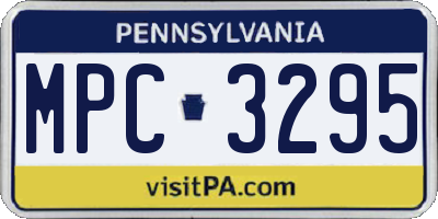PA license plate MPC3295