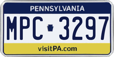 PA license plate MPC3297