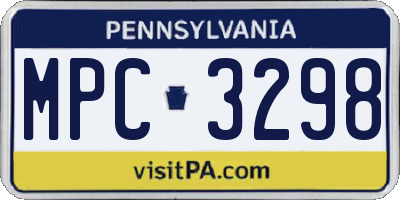 PA license plate MPC3298