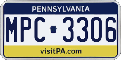 PA license plate MPC3306