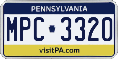 PA license plate MPC3320