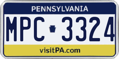 PA license plate MPC3324