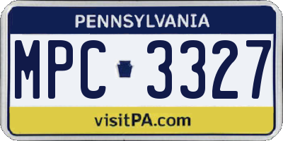PA license plate MPC3327