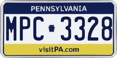 PA license plate MPC3328