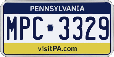 PA license plate MPC3329