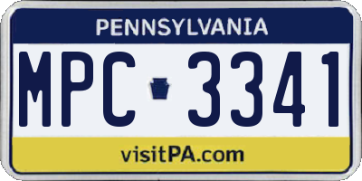 PA license plate MPC3341
