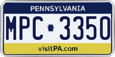 PA license plate MPC3350