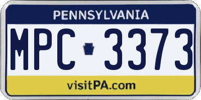 PA license plate MPC3373