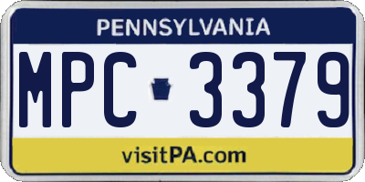PA license plate MPC3379