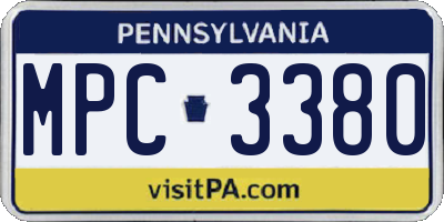 PA license plate MPC3380