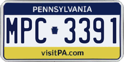 PA license plate MPC3391