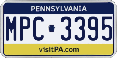PA license plate MPC3395