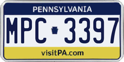 PA license plate MPC3397