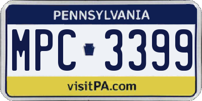 PA license plate MPC3399