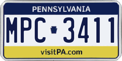 PA license plate MPC3411