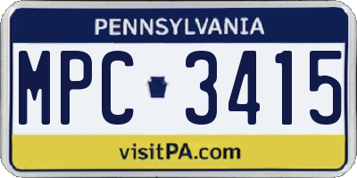 PA license plate MPC3415