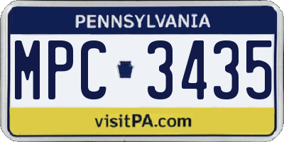 PA license plate MPC3435