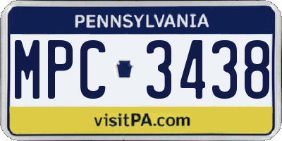 PA license plate MPC3438