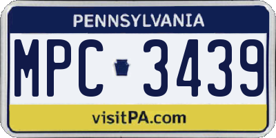 PA license plate MPC3439