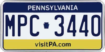 PA license plate MPC3440