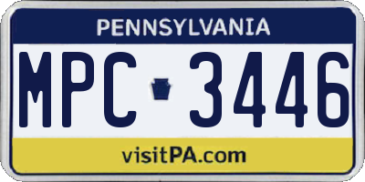 PA license plate MPC3446