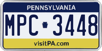 PA license plate MPC3448
