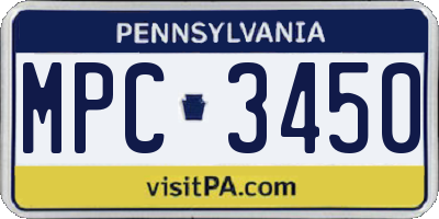 PA license plate MPC3450