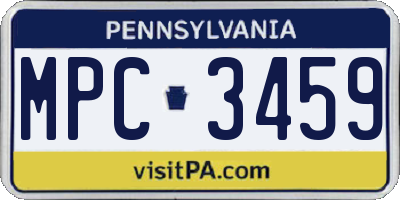 PA license plate MPC3459