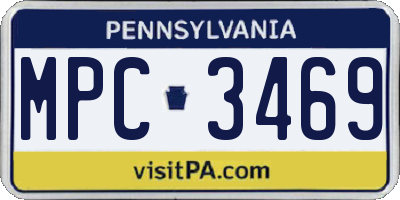 PA license plate MPC3469