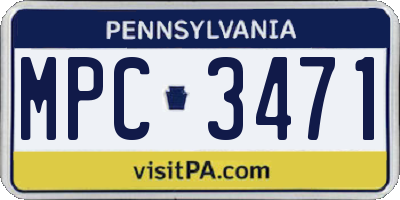 PA license plate MPC3471