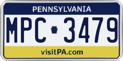 PA license plate MPC3479