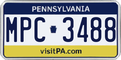 PA license plate MPC3488