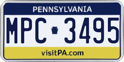 PA license plate MPC3495