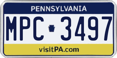PA license plate MPC3497
